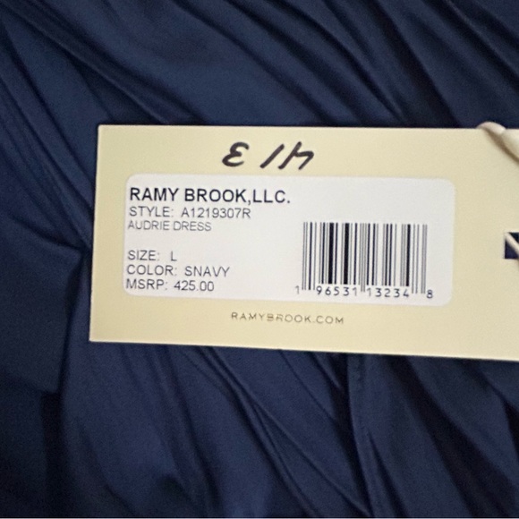 NWT RAMY BROOK NAVY BLOUSON AUDRIE DRESS WITH SMOCKED WAIST - Picture 8 of 10